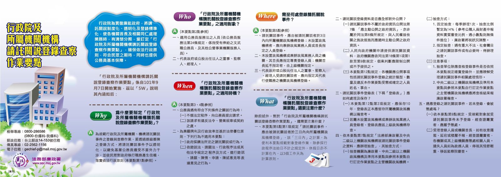 行政院及所屬機關構請託關說登錄查察作業要點